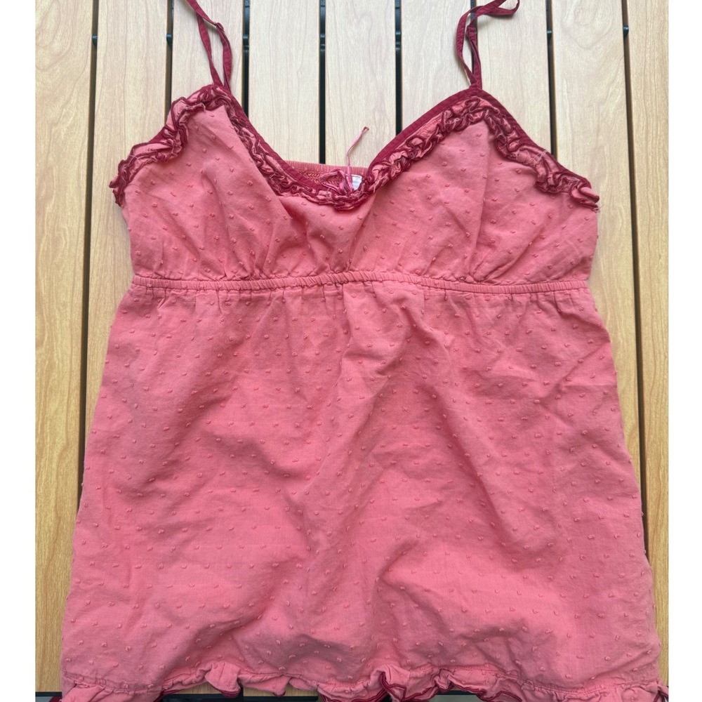 Victoria's Secret Vintage Pout Grapefruit Ruffle Babydoll Cami Y2K Womens Medium